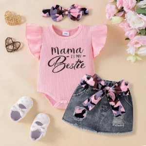 Girl Romper Jeans Skirt