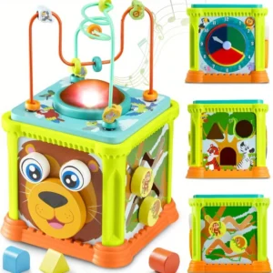 Wooden Activity Cube with Music and Light